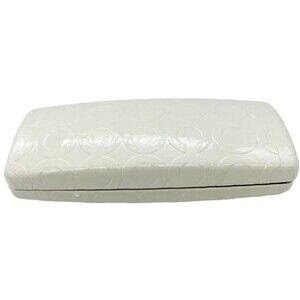 COACH White Embossed Leather Eyeglasses Sunglasses Hard Clamshell Case